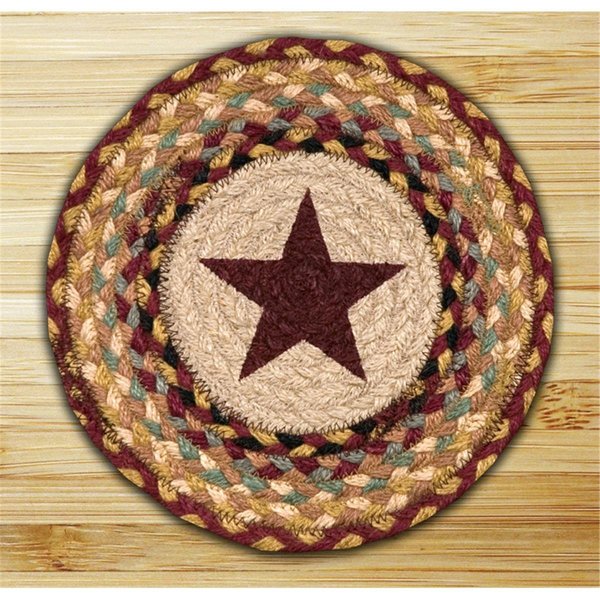 Earth Rugs Burgundy Star Printed Round Swatch 80357BS